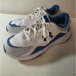 Under Armour Charged Edge Men's Blue White Sneakers Athletic Shoes 12 EUC